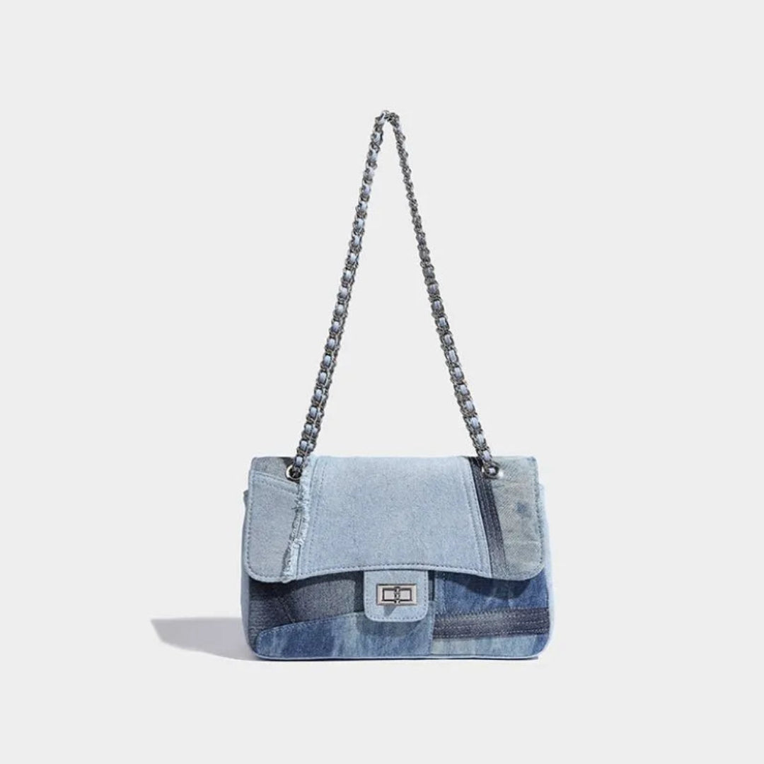 Fiona Paneled Denim Convertible Bag Artisio