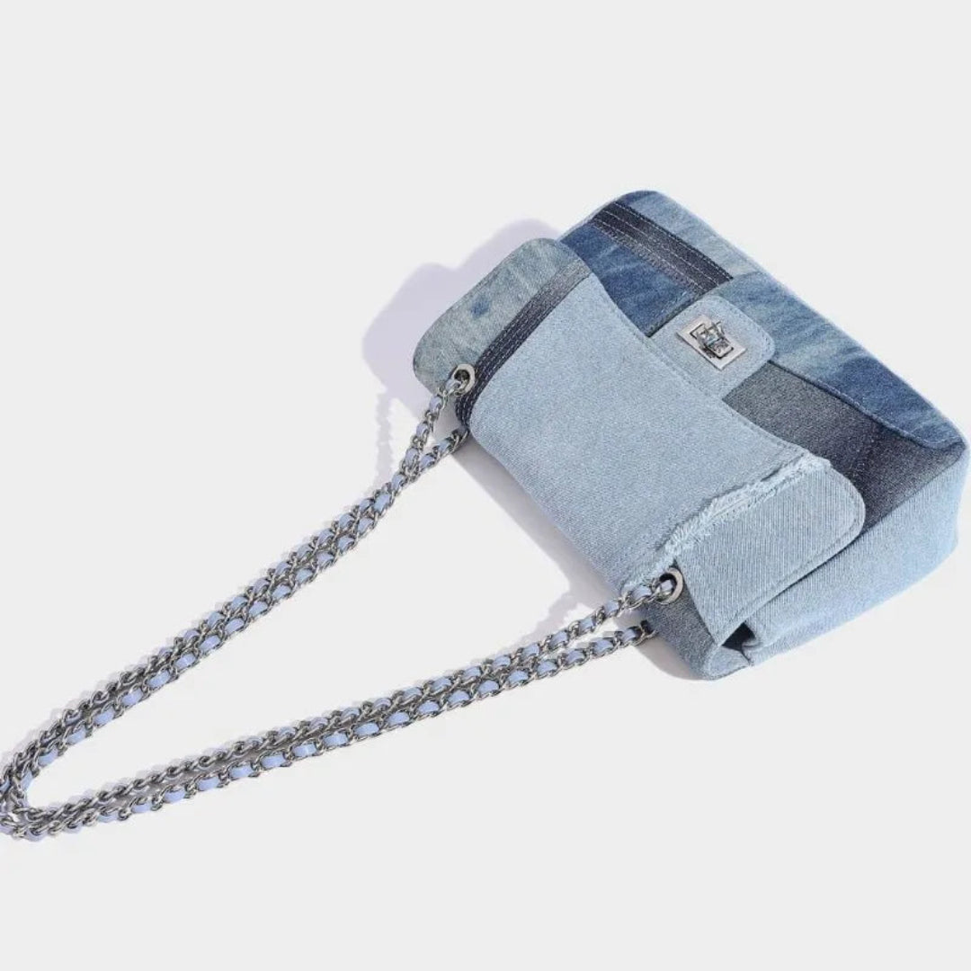 Fiona Paneled Denim Convertible Bag Artisio