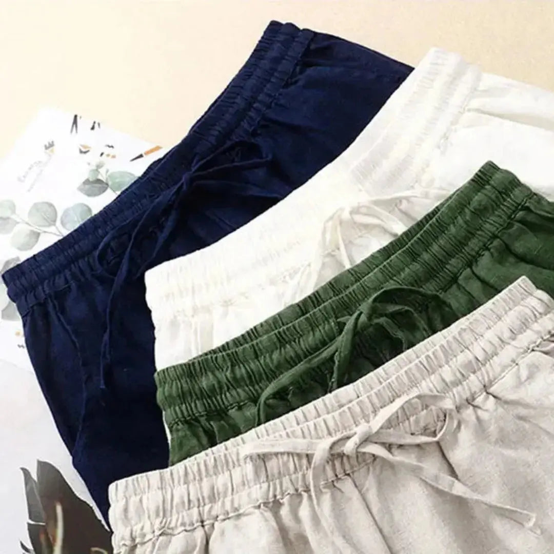 Georgia Drawstring Linen Pants Artisio