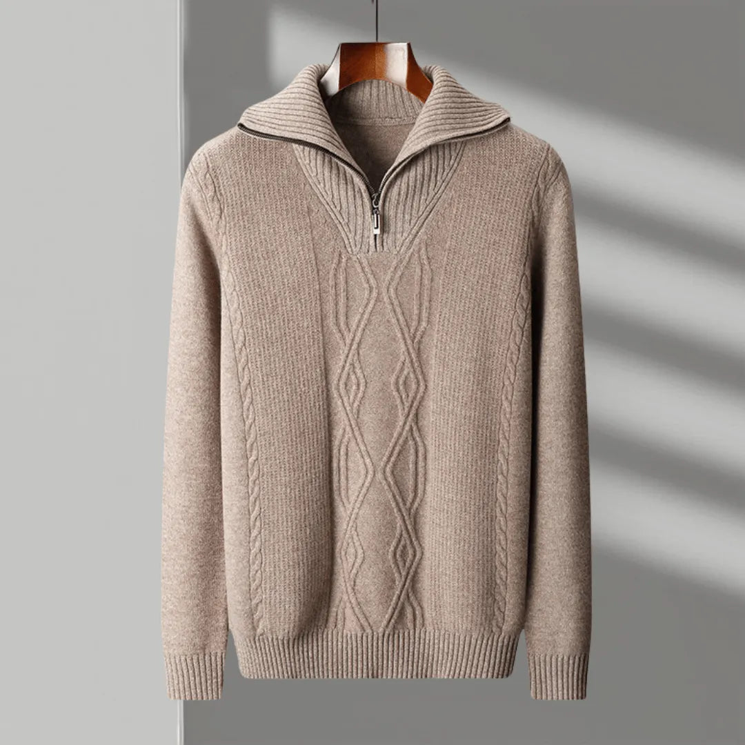 Hank Merino Wool Half-Zip Sweater Artisio