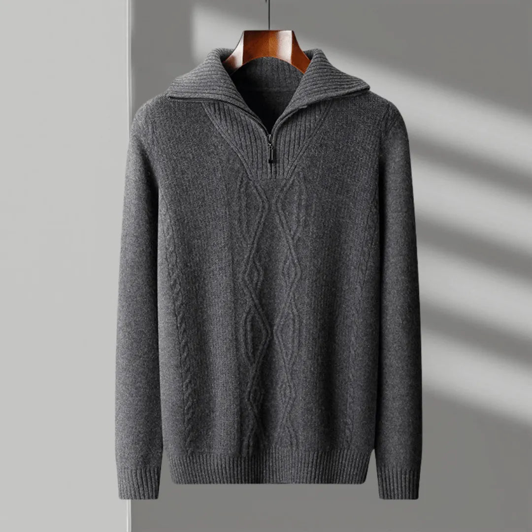 Hank Merino Wool Half-Zip Sweater Artisio