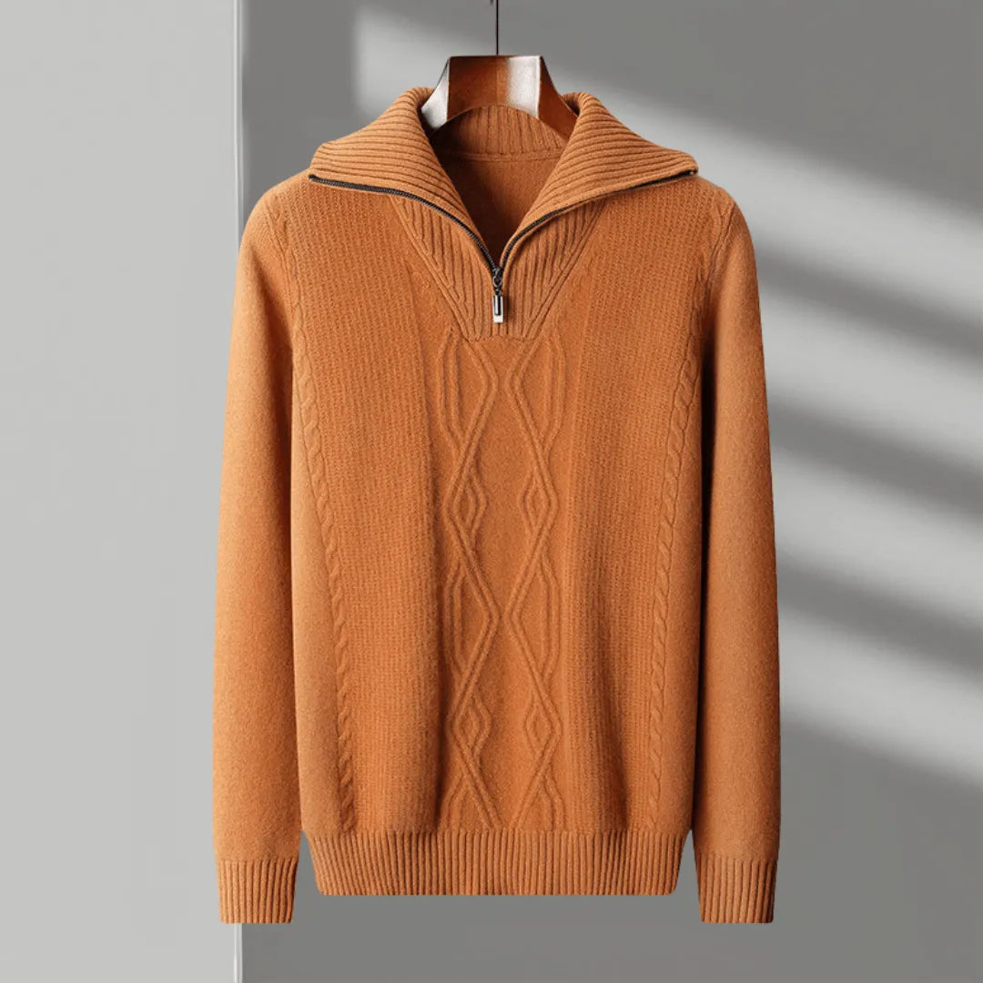 Hank Merino Wool Half-Zip Sweater Artisio