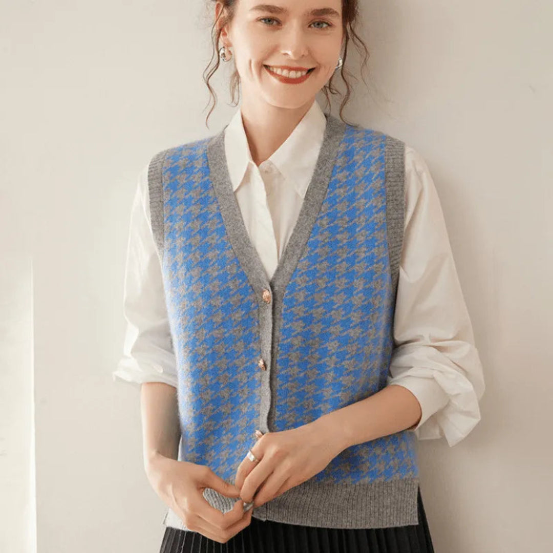 Harriet Houndstooth Vest Artisio