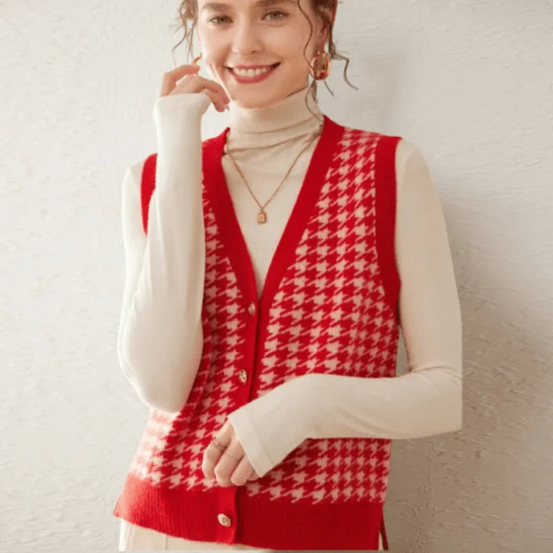 Harriet Houndstooth Vest Artisio