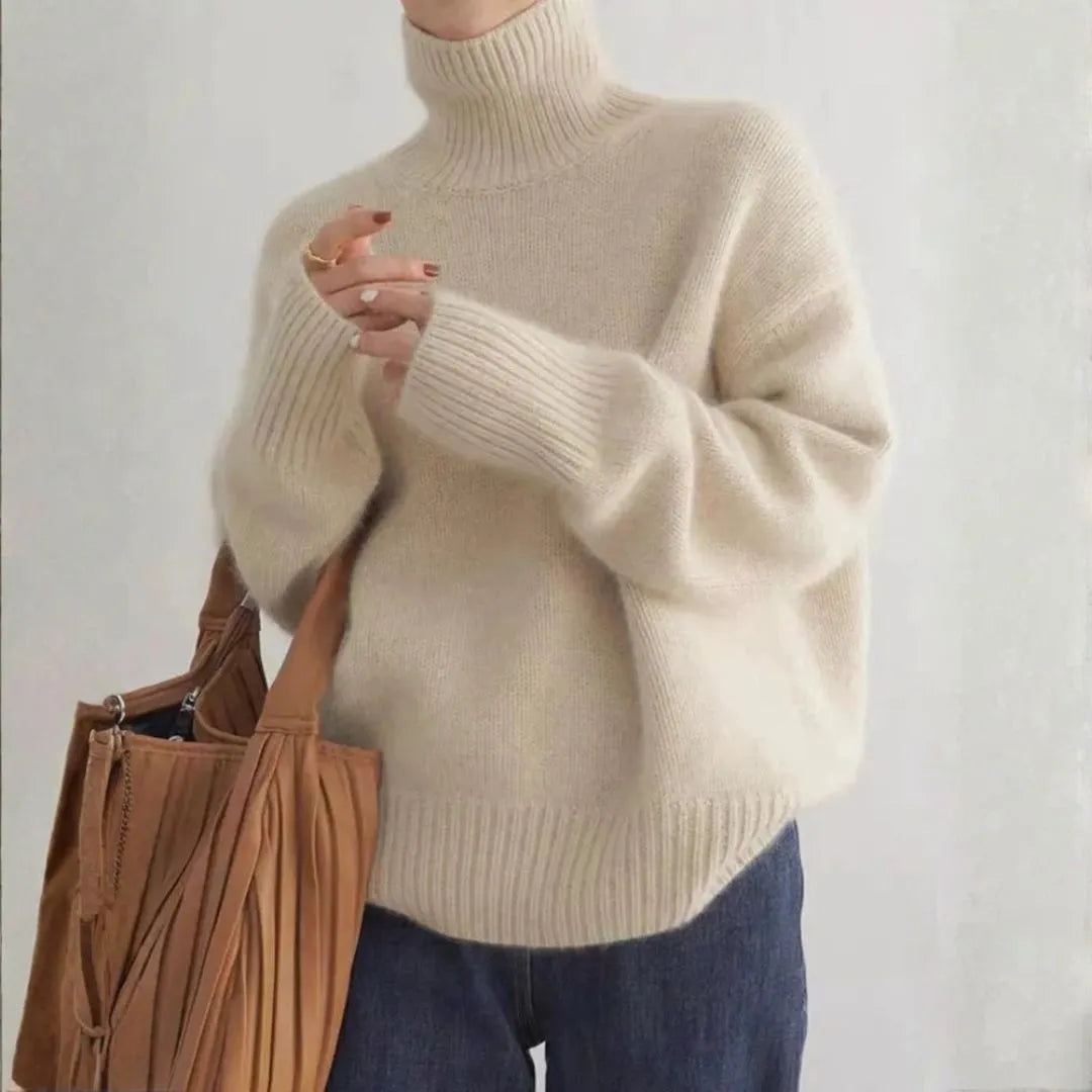 Hazel Oversized Turtleneck Cashmere Sweater Artisio