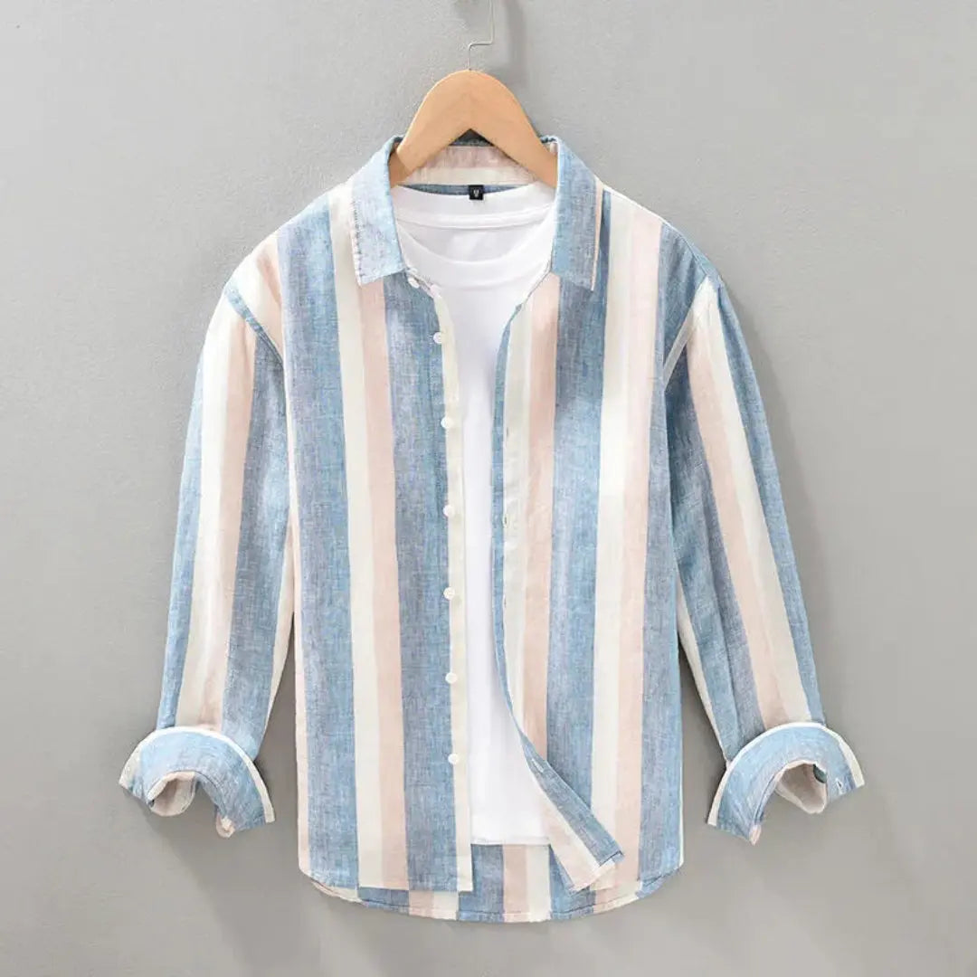 Hudson Classic Vertical Stripe Linen Shirt Artisio