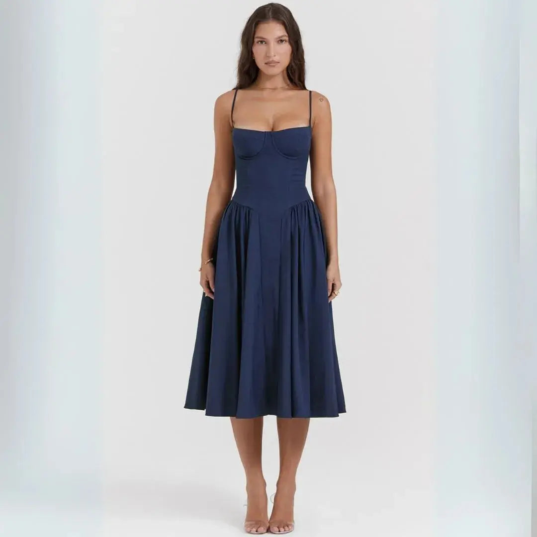 Irene Corset Fit & Flare Midi Dress Artisio