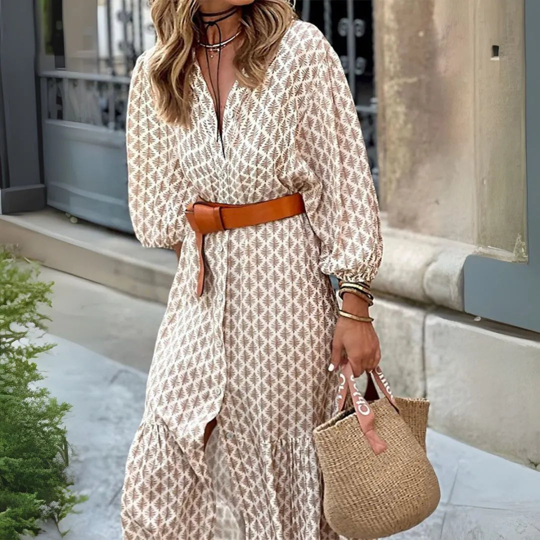 Isabella Belted Boho Shirt Dress Artisio