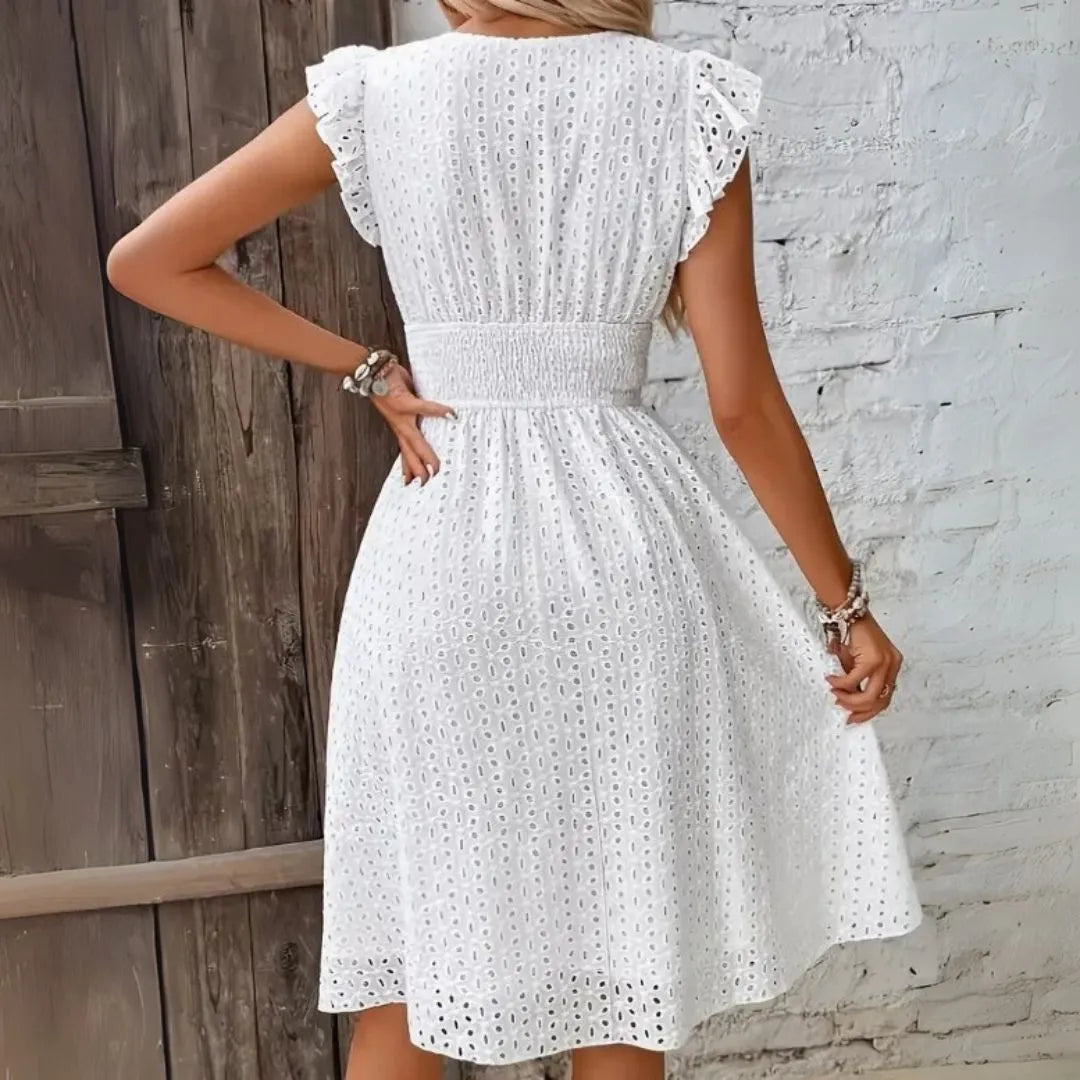 Isla Lace V-Neck Mini Dress Artisio