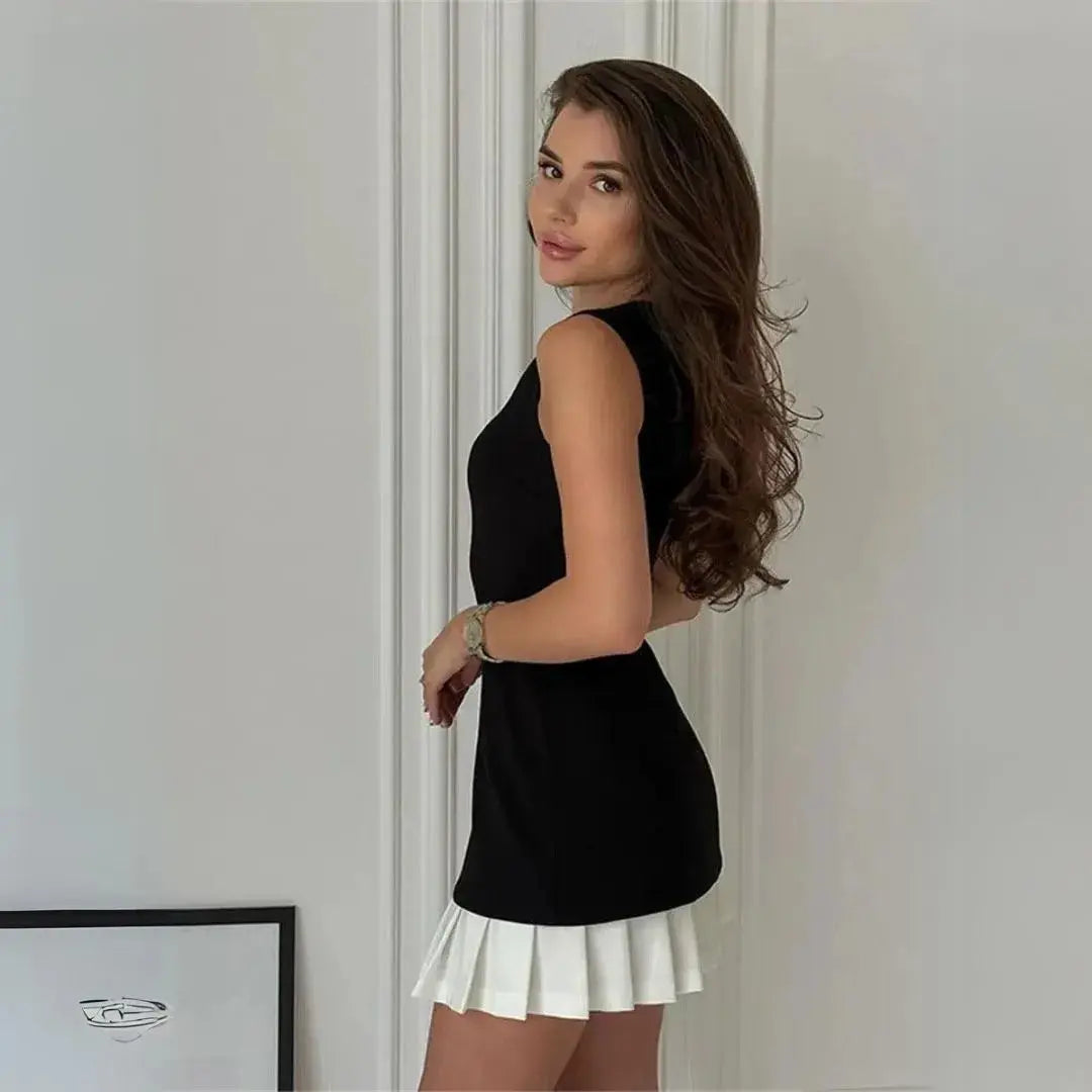 Kate Chic Contrast Hem Mini Dress Artisio