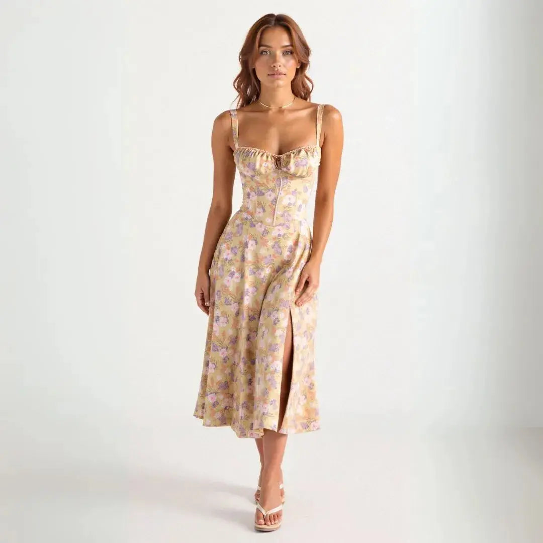 Kiana Bustier Summer Midi Dress Artisio