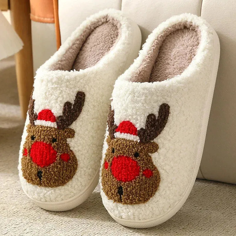 Kim Women's Holiday Elk Plush Slippers Artisio