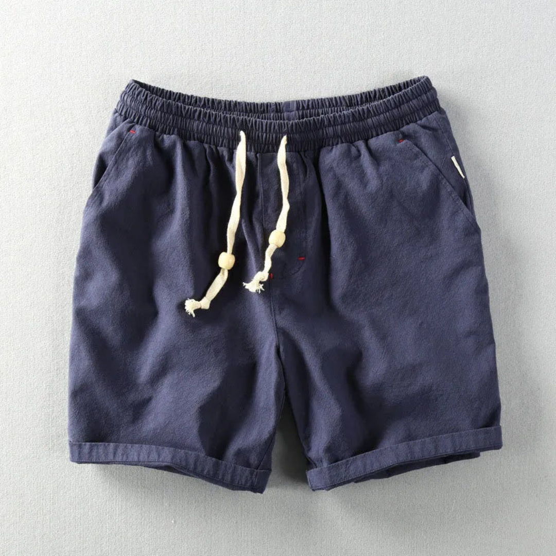 Lee Drawstring Waist Linen Shorts Artisio