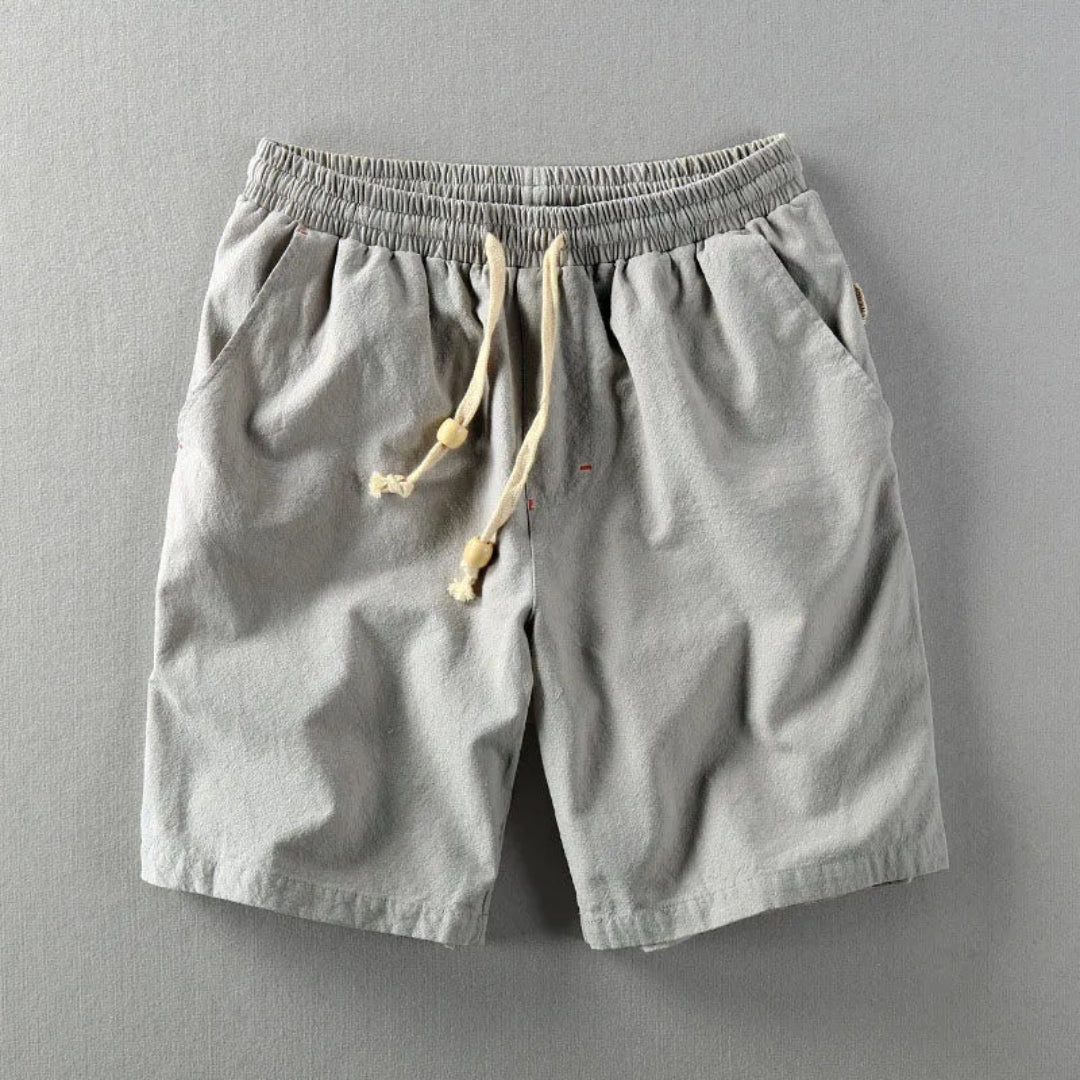 Lee Drawstring Waist Linen Shorts Artisio