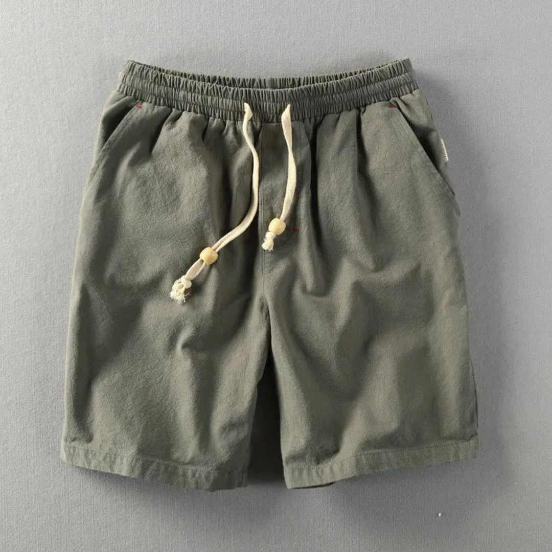 Lee Drawstring Waist Linen Shorts Artisio