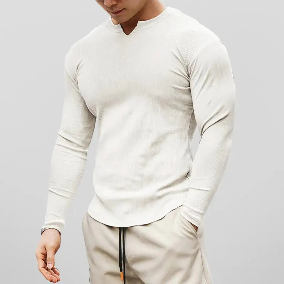 Liam Cotton Slim Fit Long Sleeve Henley Shirt Artisio