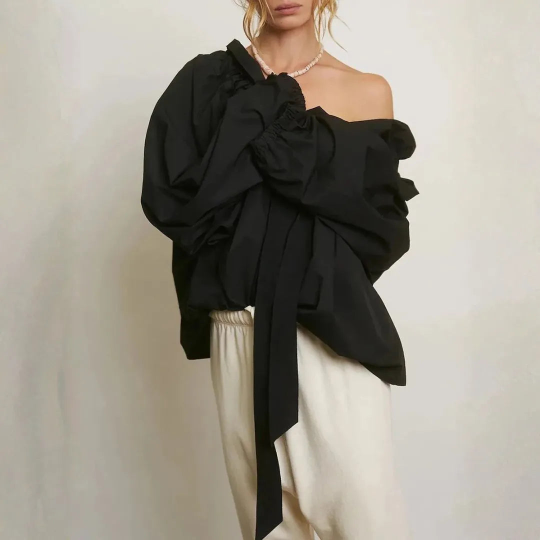 Lila Women’s Statement Ruffle Bow Blouse Artisio