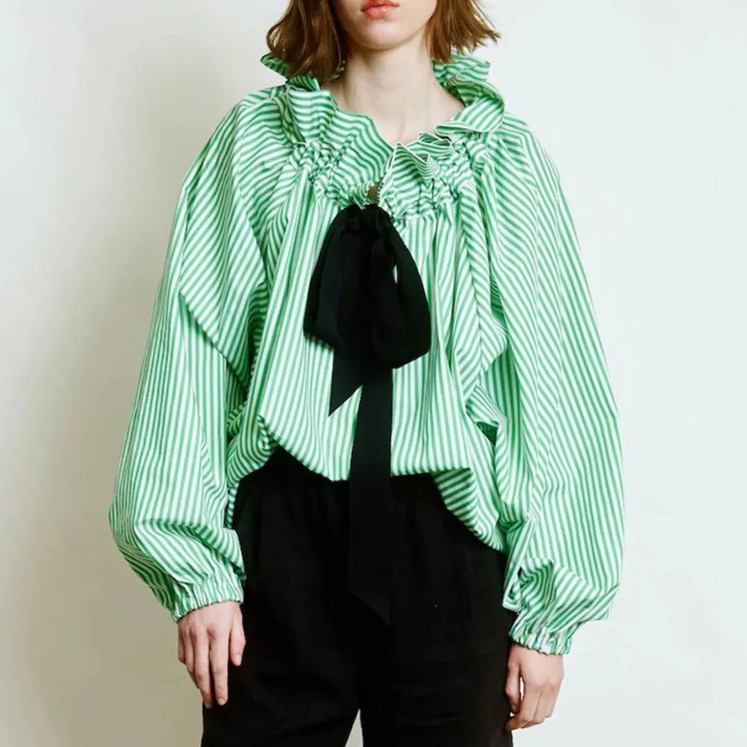 Lila Women’s Statement Ruffle Bow Blouse Artisio