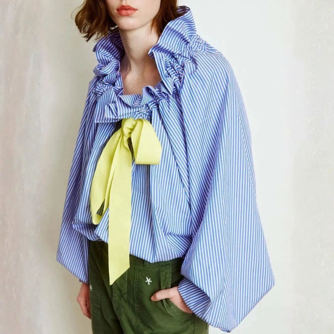 Lila Women’s Statement Ruffle Bow Blouse Artisio