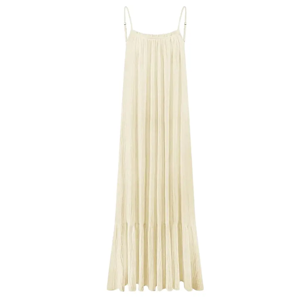 Georgina Ruched Muslin Maxi Dress Artisio