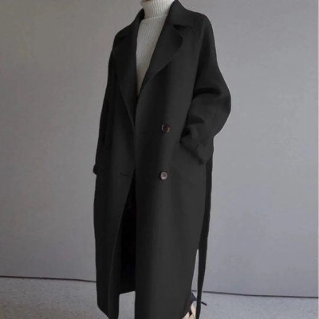 Louise Waist-Cinching Mid-Length Wool Coat Artisio
