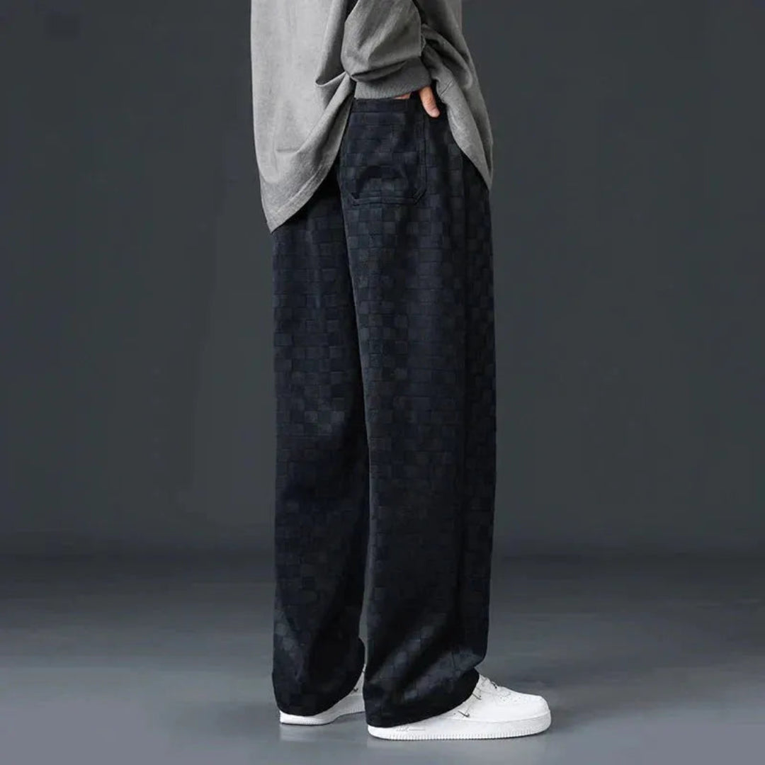 Luca Checkered Corduroy Joggers Artisio
