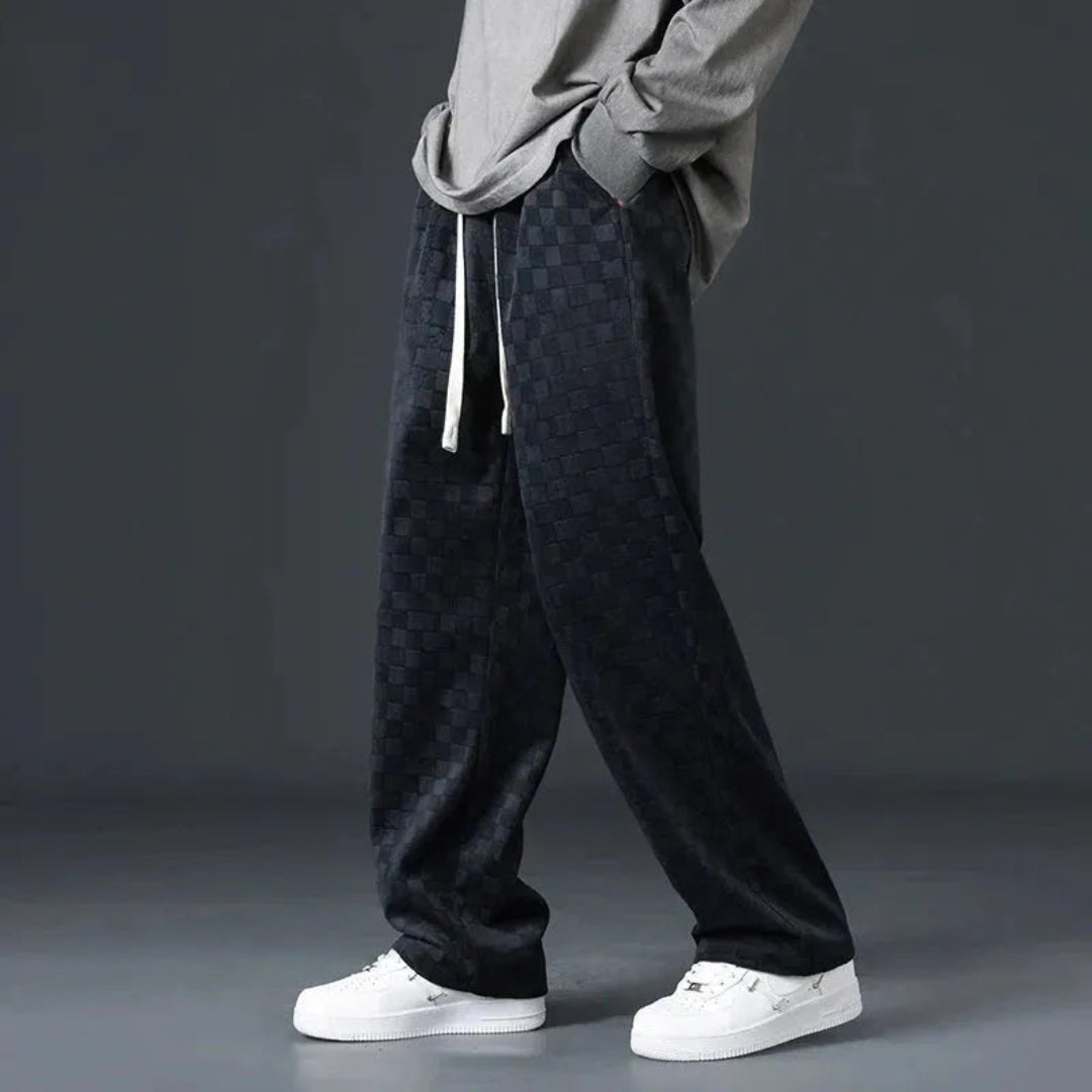 Luca Checkered Corduroy Joggers Artisio