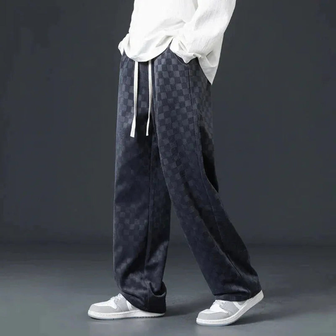 Luca Checkered Corduroy Joggers Artisio