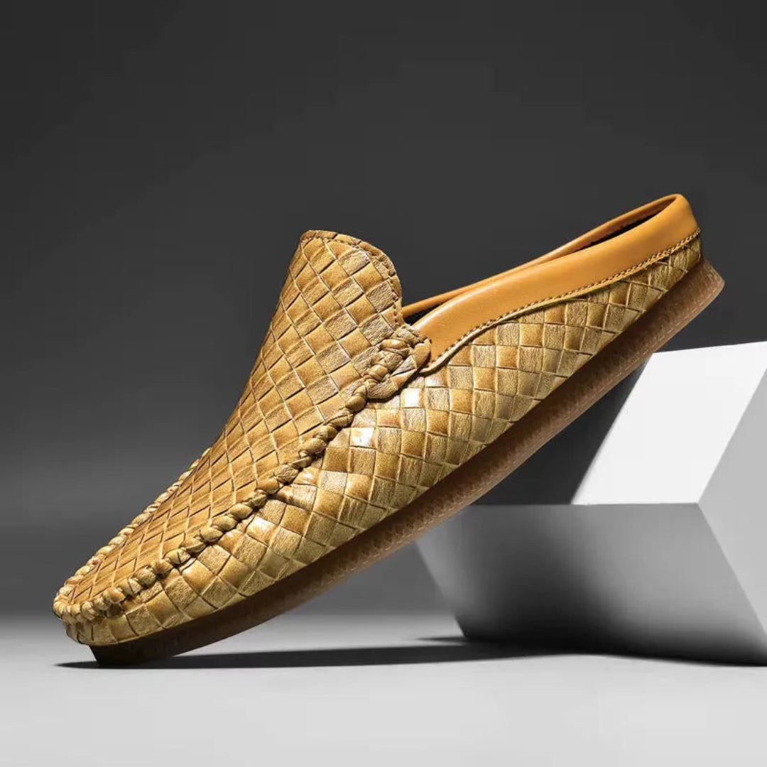 Luka Handwoven Leather Mules Artisio