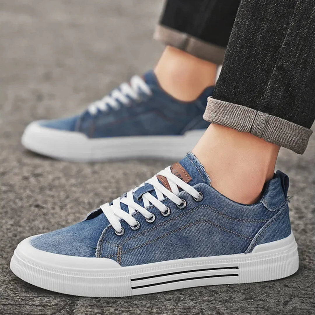 Luke Denim Lace-Up Low Top Sneakers Artisio
