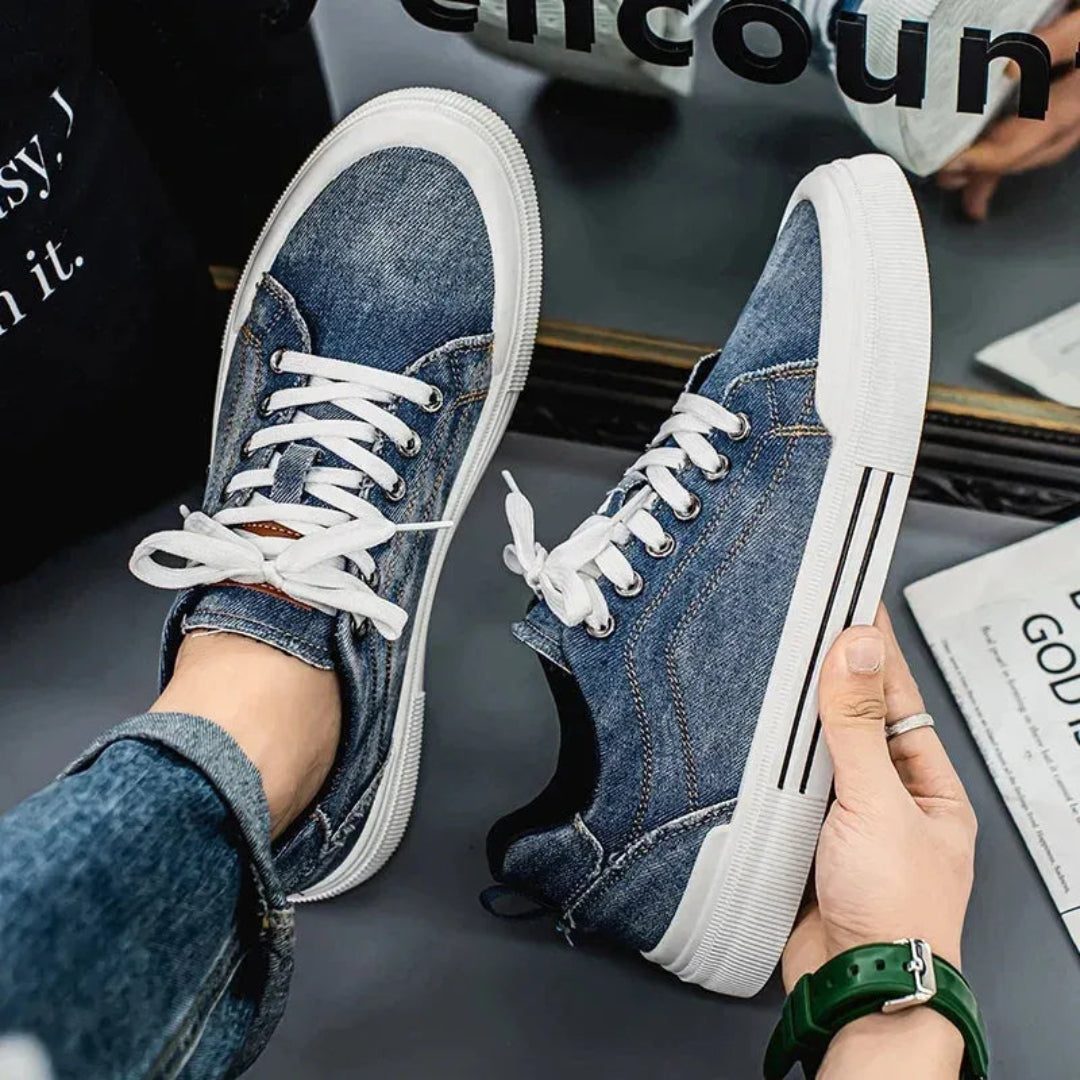 Luke Denim Lace-Up Low Top Sneakers Artisio