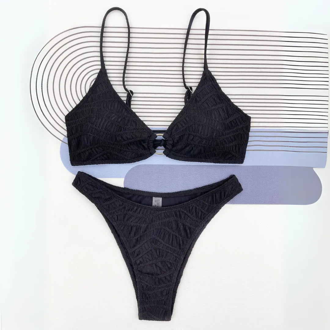 Midnight Triangle Ring Bikini Set Artisio