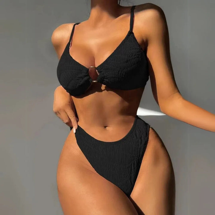 Midnight Triangle Ring Bikini Set Artisio