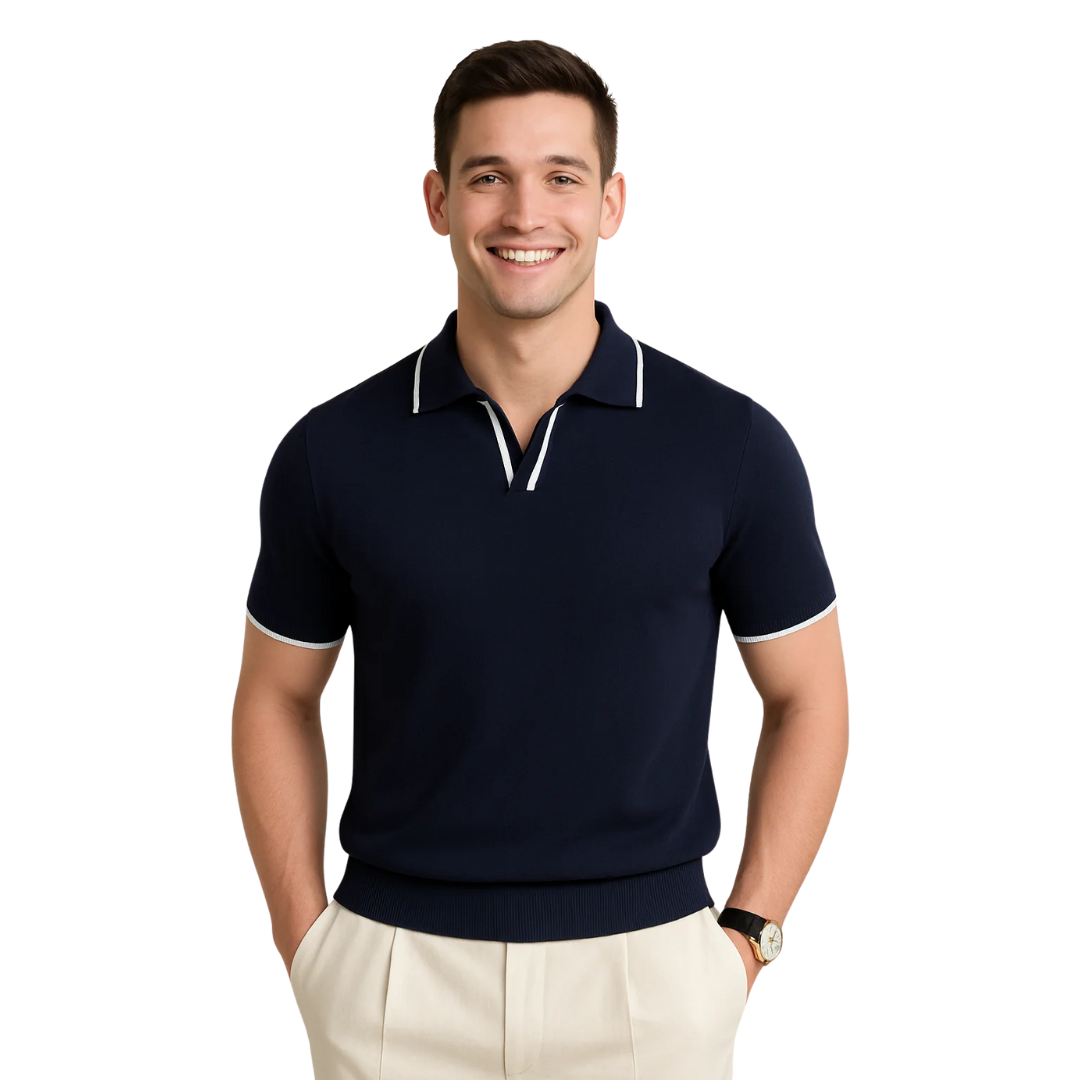 AT | Men Knit Polo Shirt Essential