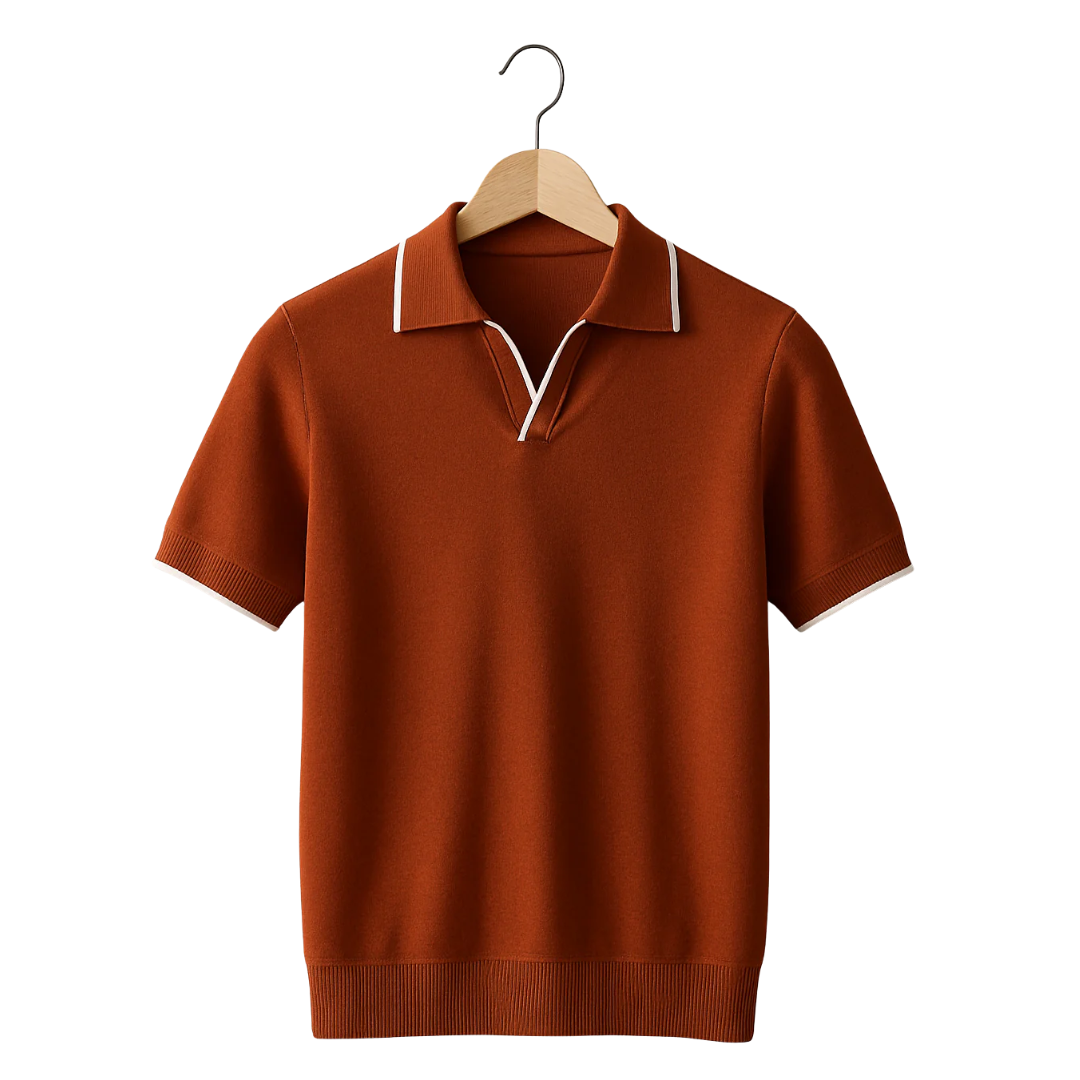 AT | Men Knit Polo Shirt Essential