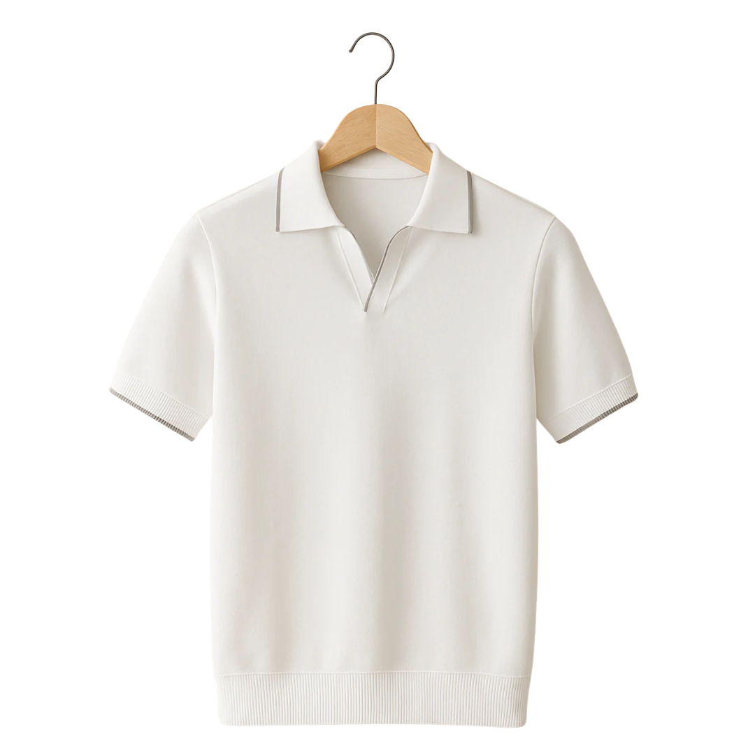 AT | Men Knit Polo Shirt Essential
