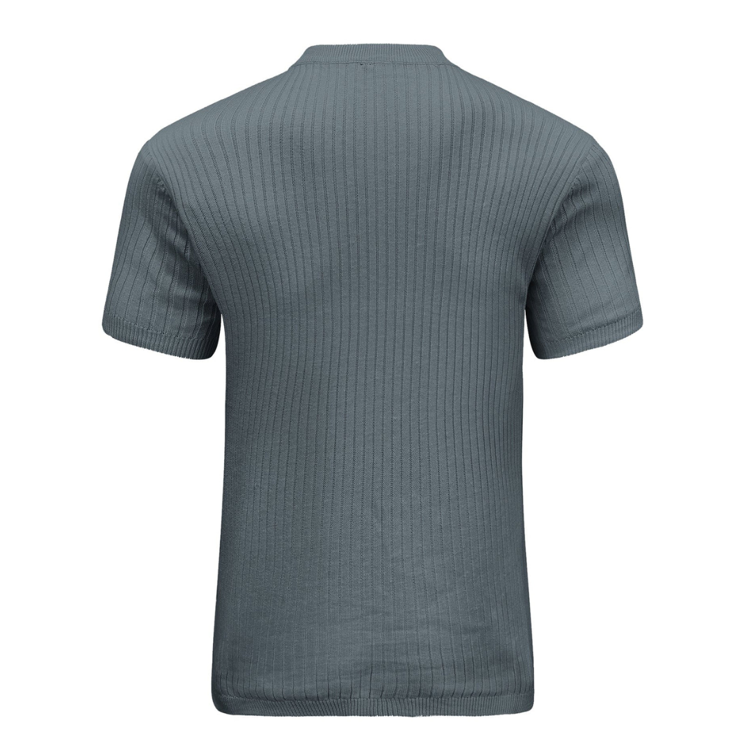 AT | Men’s Casual Rib Zip Polo Shirt