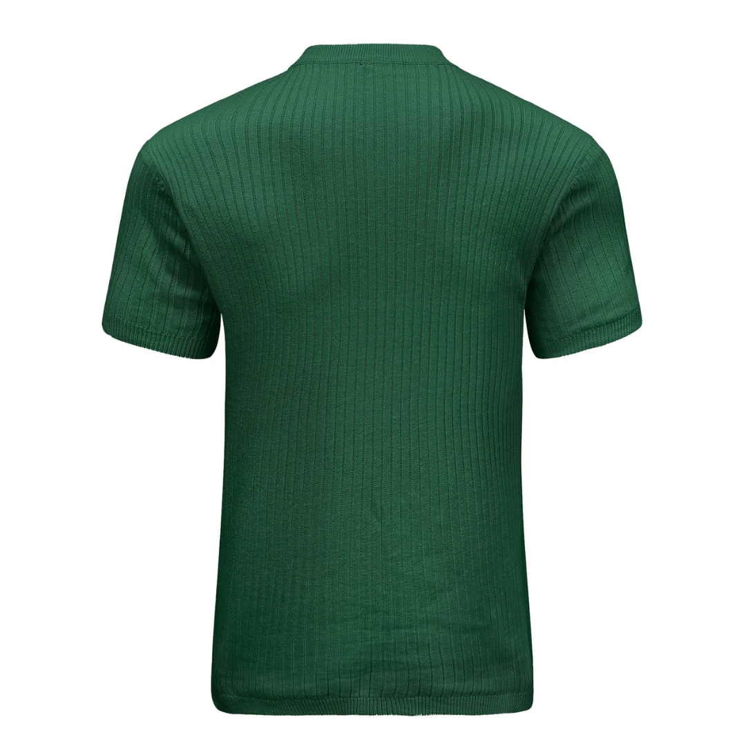 AT | Men’s Casual Rib Zip Polo Shirt