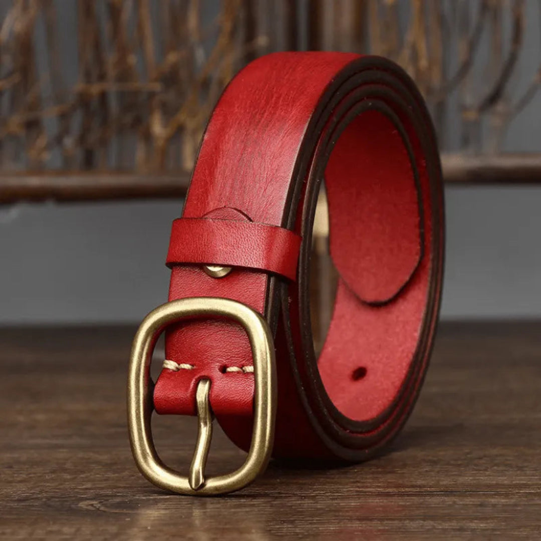 Maddie Slim Leather Belt Artisio