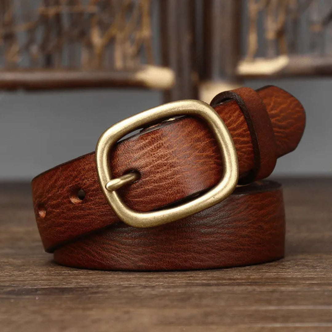 Maddie Slim Leather Belt Artisio