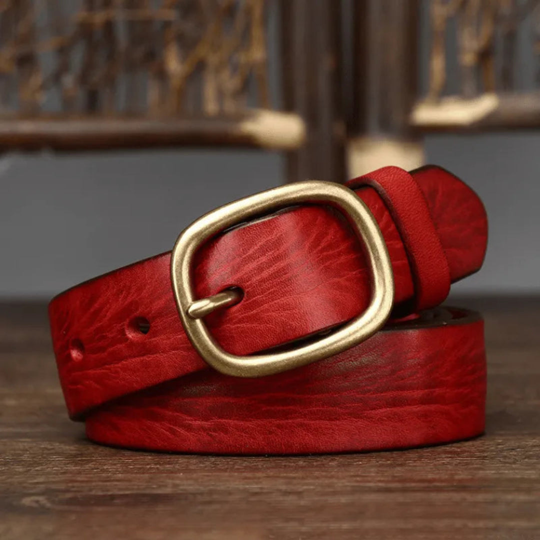 Maddie Slim Leather Belt Artisio