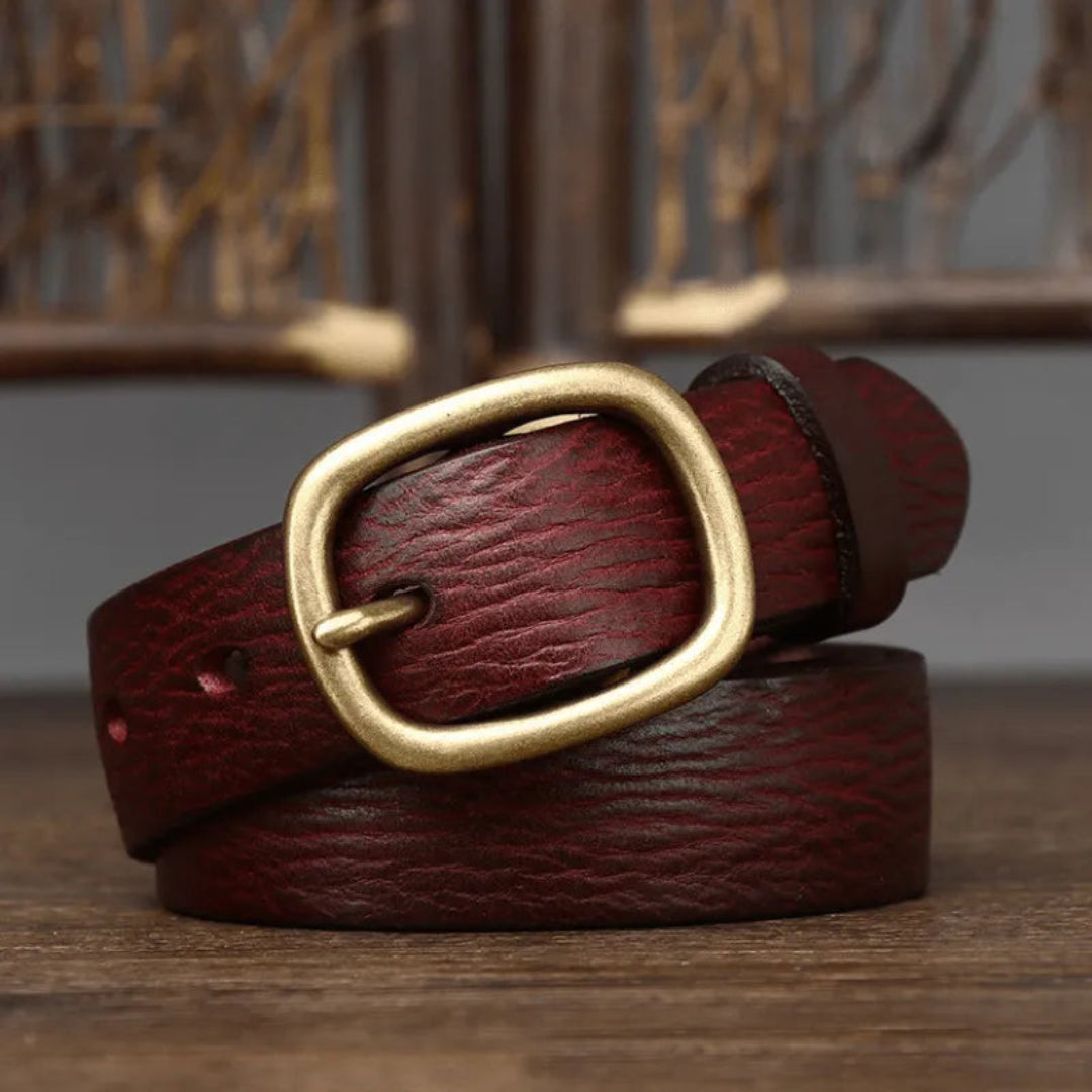 Maddie Slim Leather Belt Artisio