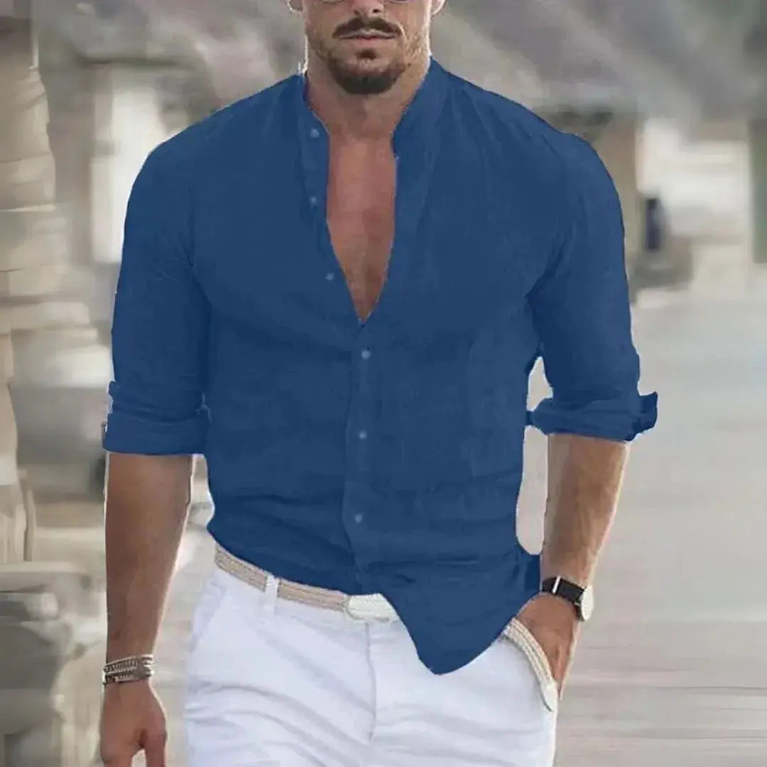 Marco Solid Button-Up Long Sleeves Shirt Artisio