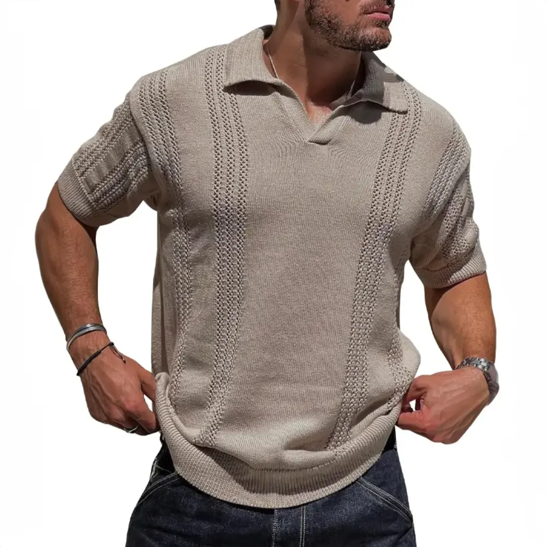 Marcus Milanese Textured Knit Polo Artisio