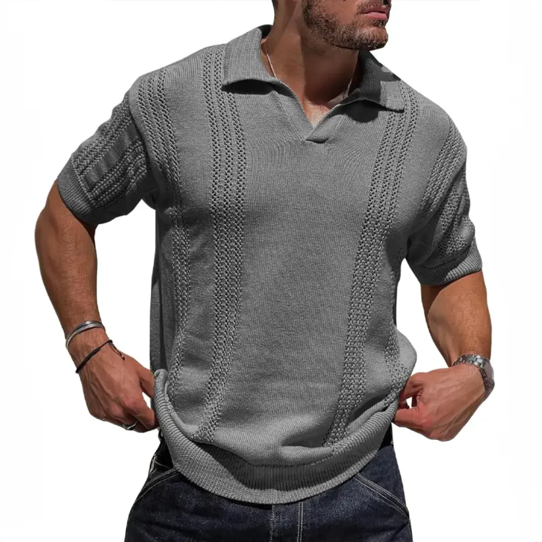 Marcus Milanese Textured Knit Polo Artisio