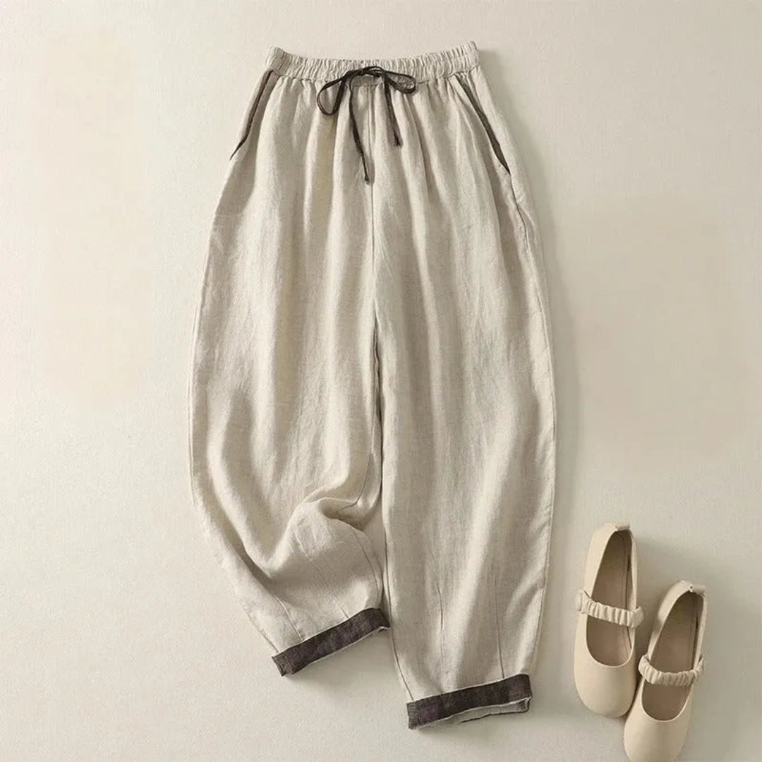 Marga Drawstring Linen Jogger Pants Artisio
