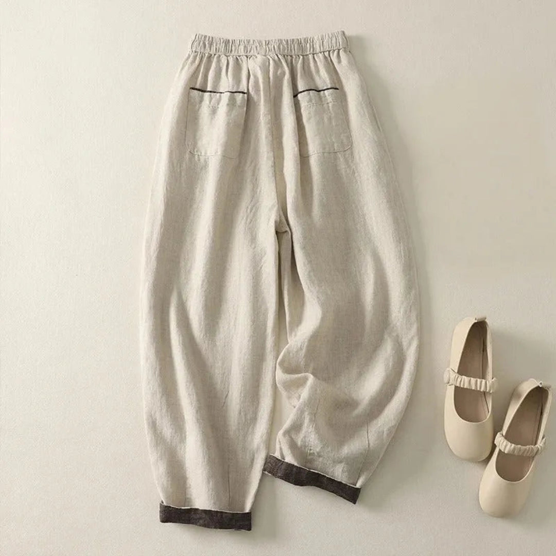 Marga Drawstring Linen Jogger Pants Artisio