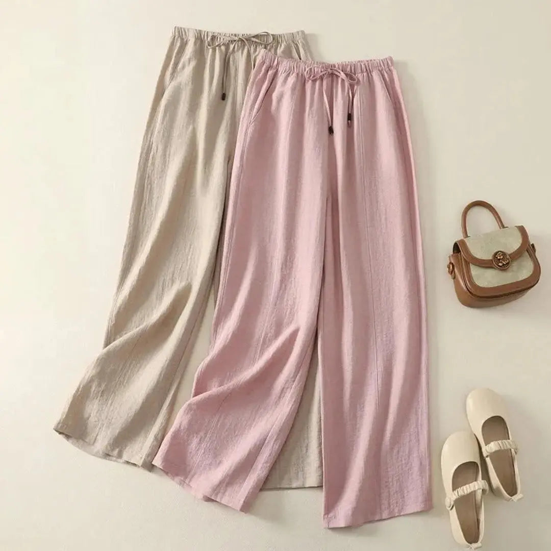 Marion Drawstring Fit Linen Pants Artisio