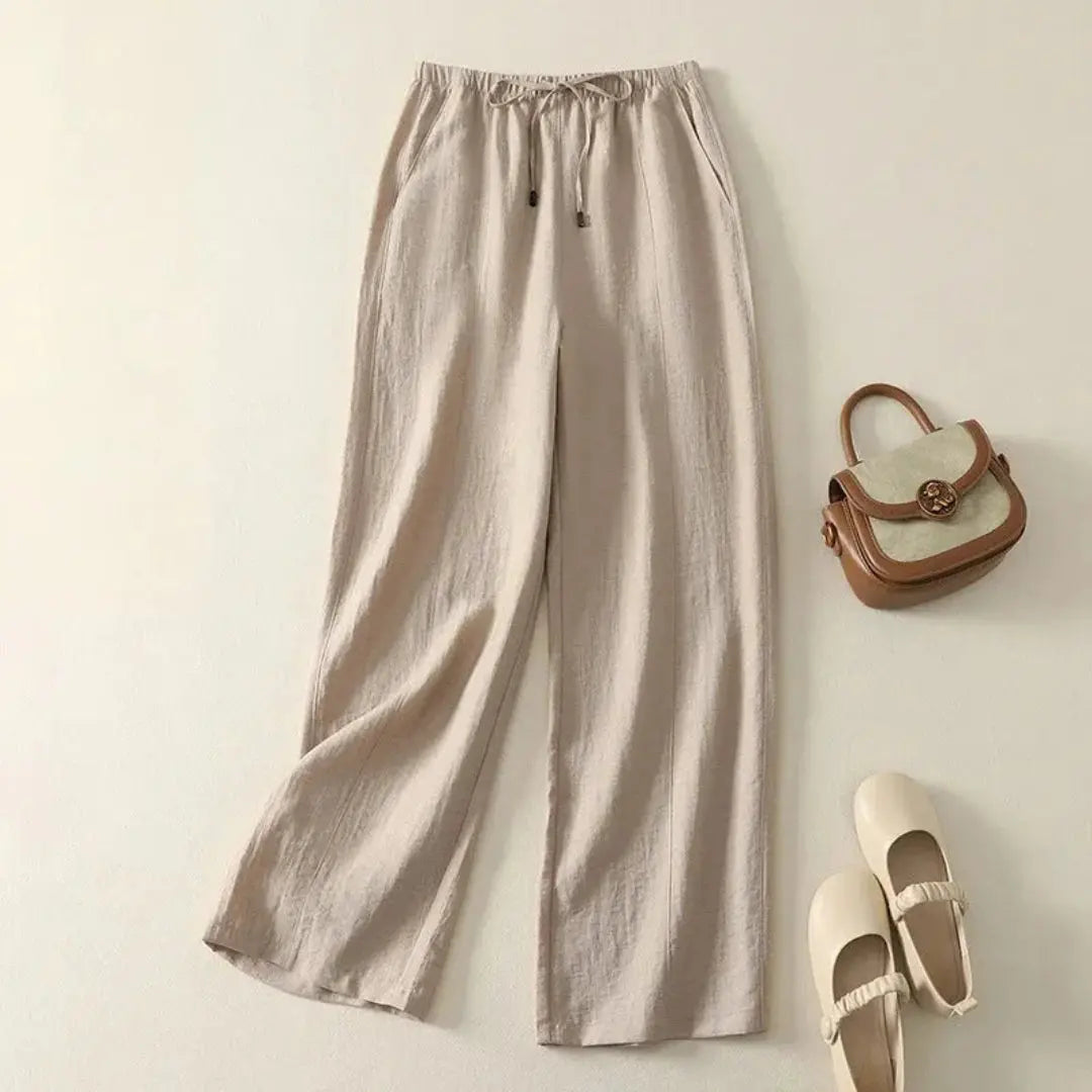 Marion Drawstring Fit Linen Pants Artisio