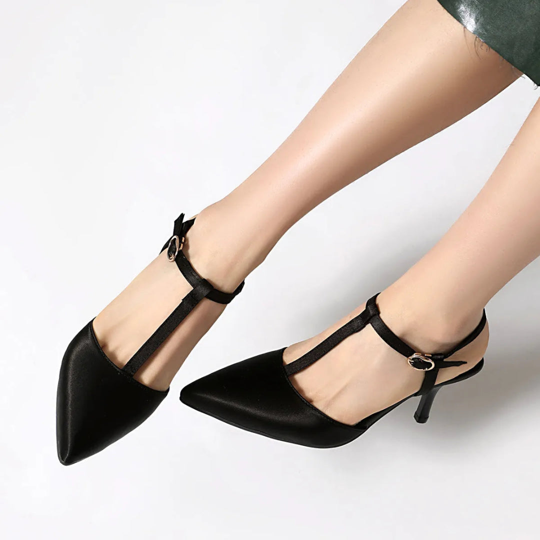 Maris T-Strap Pointed-Toe Stilletos Artisio